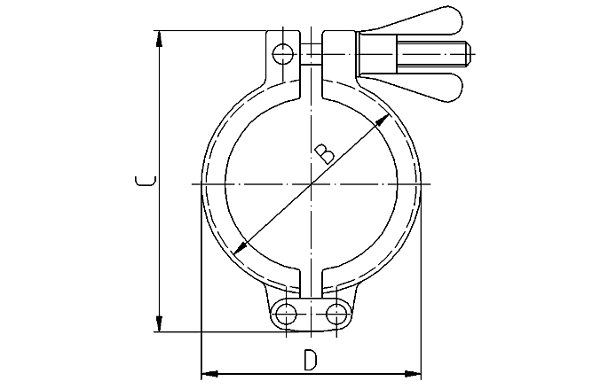 Clamp tbv flens Ø64 zwaar 2"/DN50
