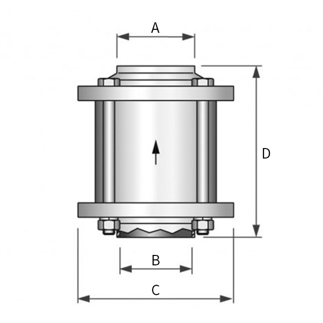 Terugslagklep 5093 fl/fl DN25 316L