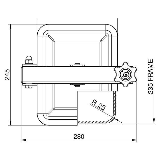 Deksel 285 -/-kraag R184x234 EPDM