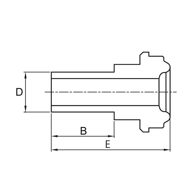 Gland kort 3/8"-19,05 316L Double melt 0,13µ