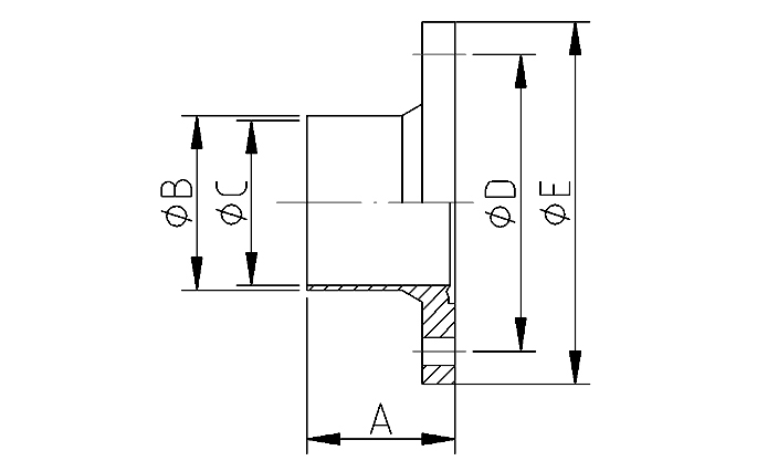 Flange+collar DIN11864 H3 DN25 316L