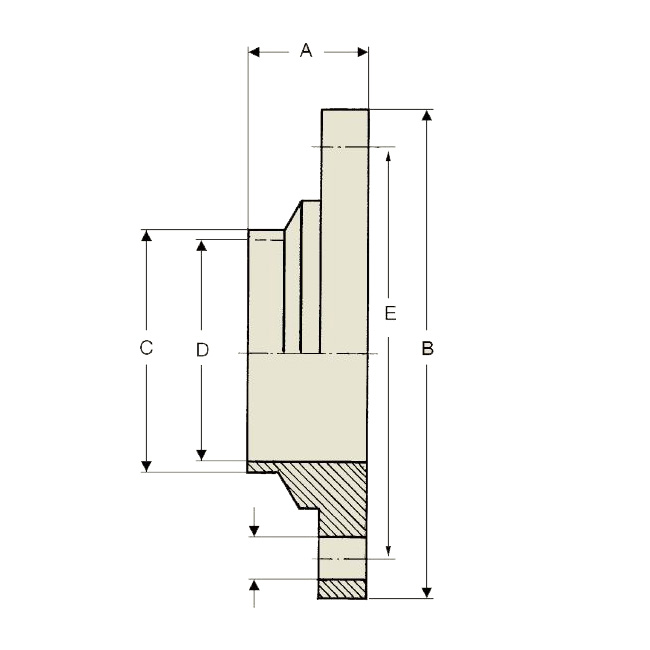 Flens FG1 zonder groef PN10DN50 1.4404 (316L)