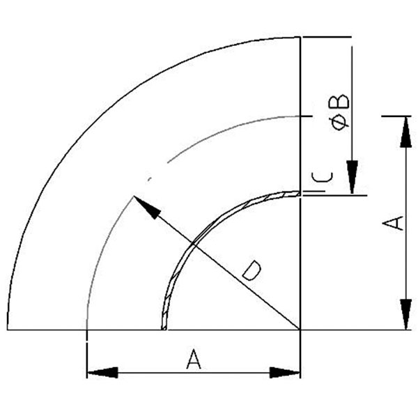 Bend 10253 90° 17,2x1,6 R=27,5 316L