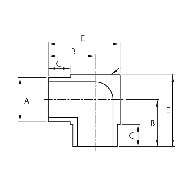 Micro Winkel 90° 3/8" 316L Single melt Ra≤ 0,25µm