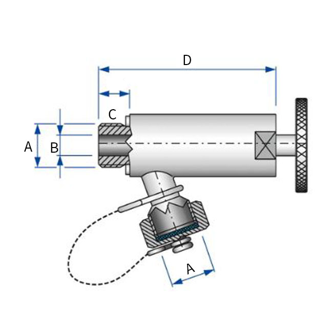 Sample valve 1/2" 304 fig.6007