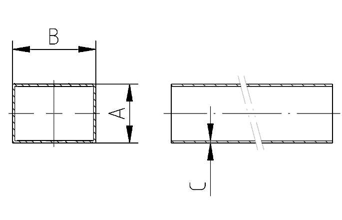 Rectangular tube 20x15x1.5 304