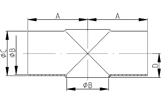 Kruisstuk kort 29x1,5 304L mat