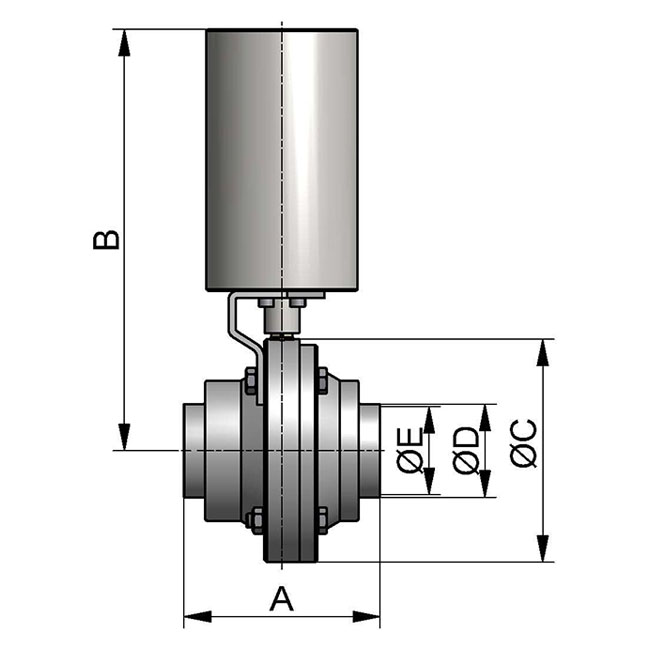 KK l/l DN25 PTFE/FEP LO/VS