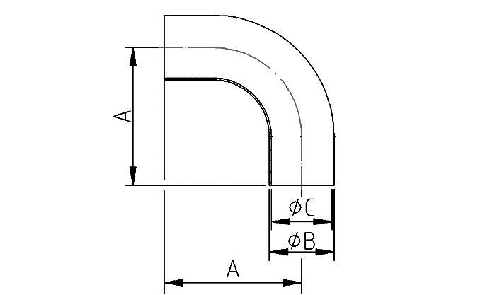 Bogen 90° BPE SF1 12,7x1,65 316L