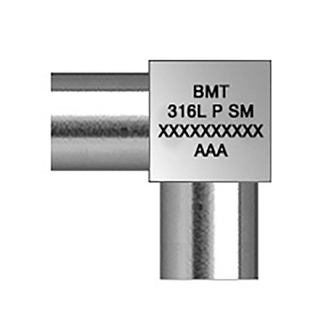 Micro Winkel 90° 3/8" 316L Single melt Ra≤ 0,25µm