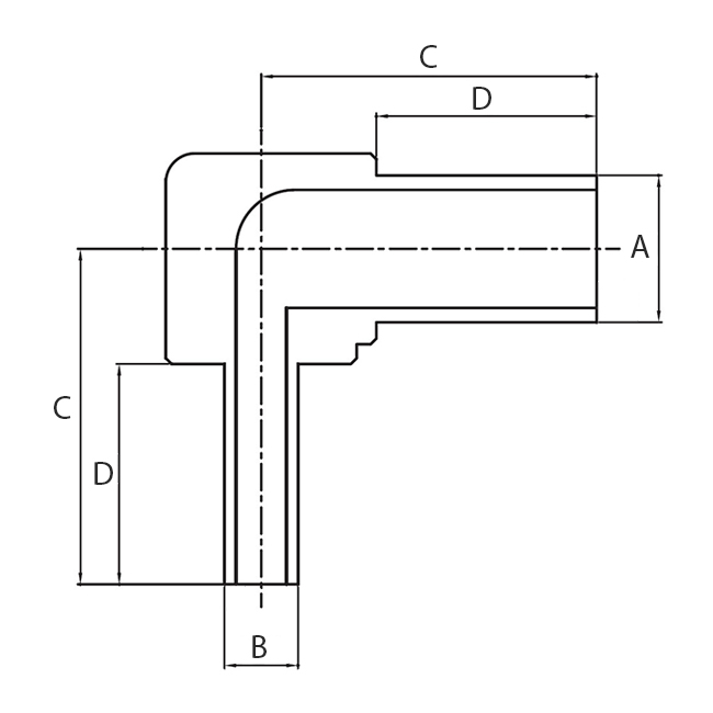 Red.weld. elbow  90° 3/4"x3/8" 316L Single melt 0,25µ