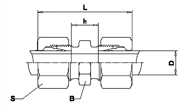 Bite ring coupl. T/T R.union L 10mm