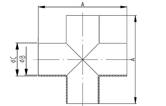 Kruisstuk lang 29x1,5 304L mat