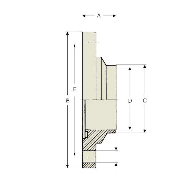 Flens met groef FN1 PN10 DN50 316