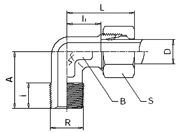 Bitering coupl.M/T 45° L10mm - 1/2"