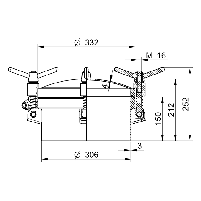 MLD 300P 316 EPDM ø306 4W 5.4b,100°