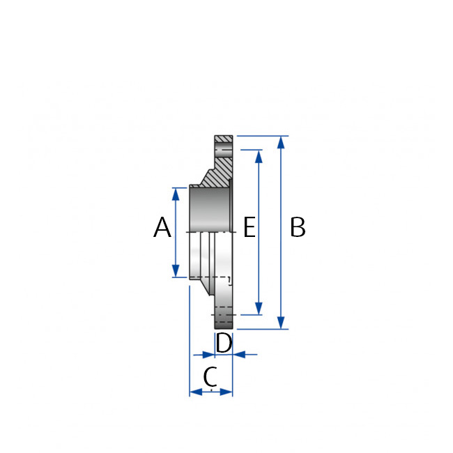 Asept. Flansch+Bund NW50 316L