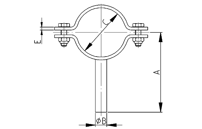 Rohrschelle+shaft 1"/25,4 304