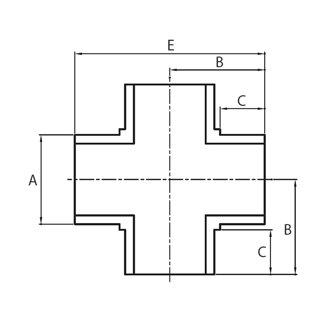 Micro Kreuzstück 3/8" 316L Single melt 0,25µ