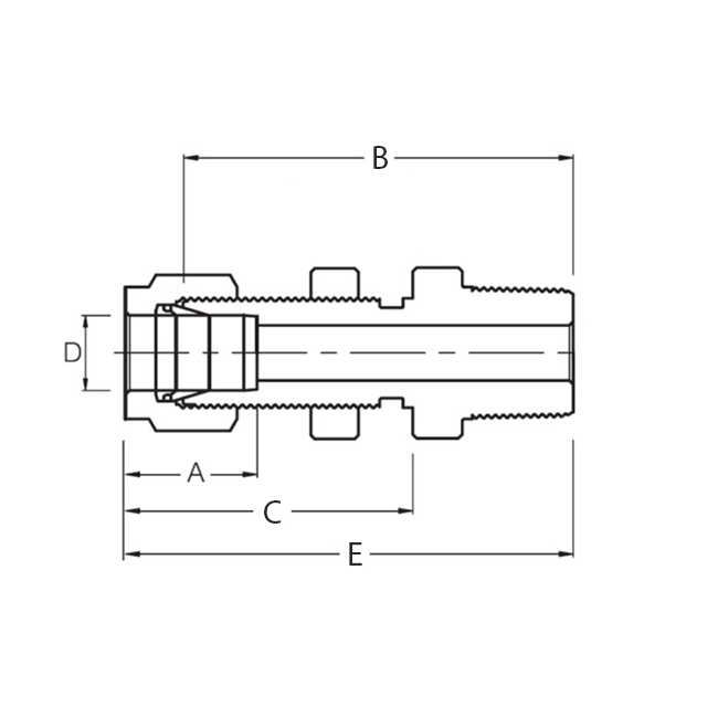Superlok i-Fitting Bulkhead Male Connector ø1/2" x 1/2" NPT, 316L