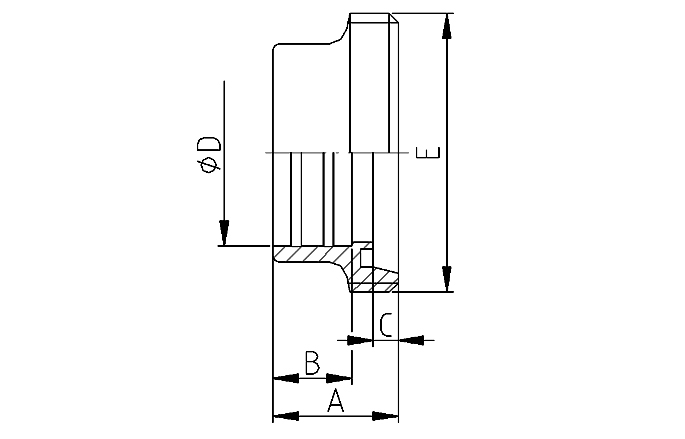 Wals draadstuk 11851 WC DN25 316L