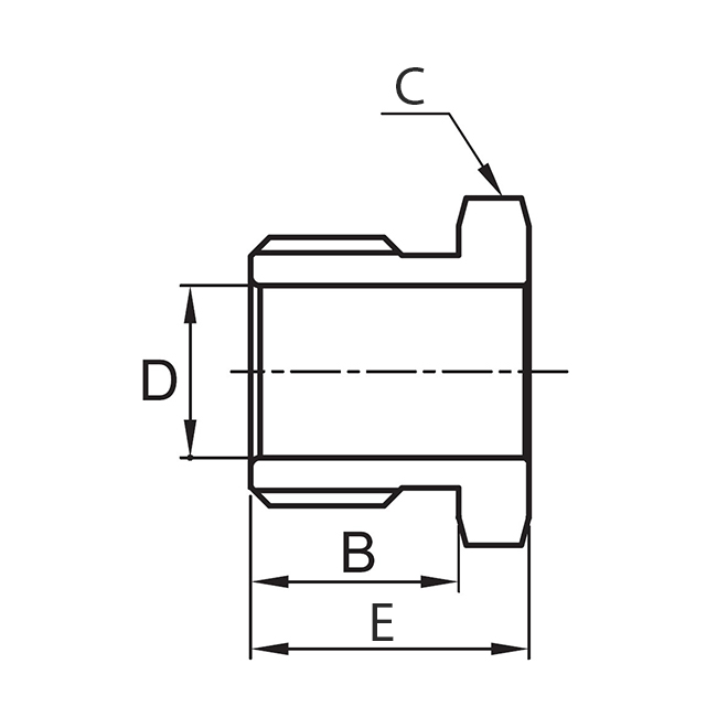 Male Nut (S) 1/4" 316L Single melt
