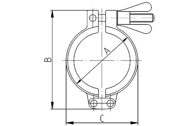 Clamp tbv flens Ø64 zwaar 2"/DN50